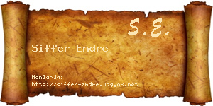 Siffer Endre névjegykártya
